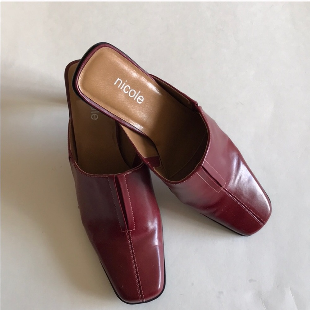 🆕 Nicole Red Leather Mules